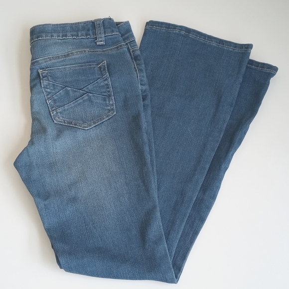 Great Flare Leg Boot Cut Low Rise Jeans Vanilla Star Size 12 (Juniors) - Picture 10 of 12